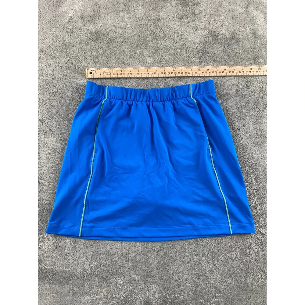 Nike Golf Fit Dry Skirt Womens Medium Blue Lime Green Stitching Pockets Athletic